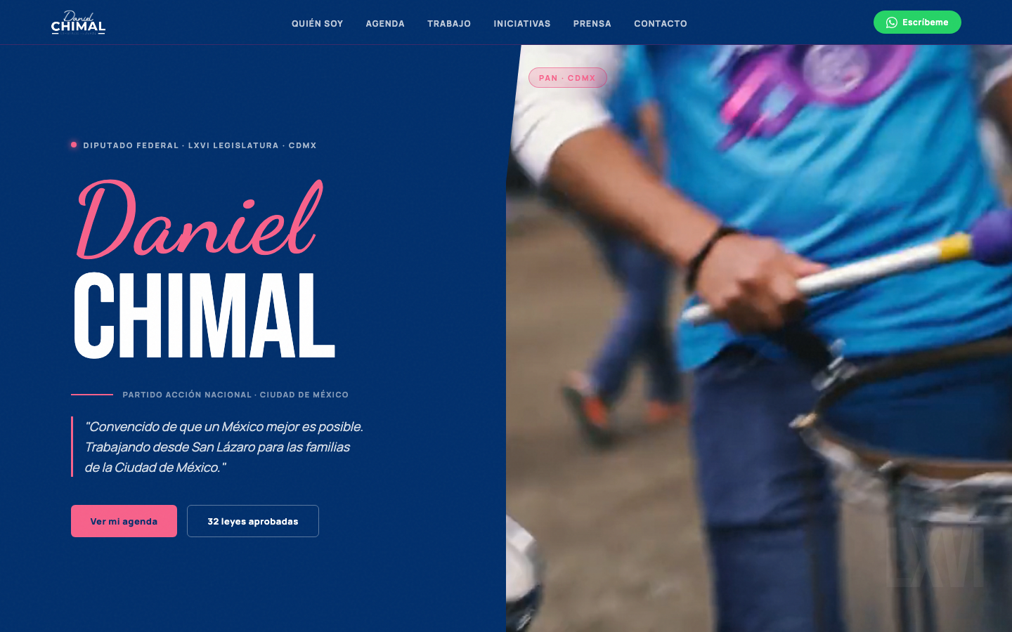 Sitio institucional Daniel Chimal
